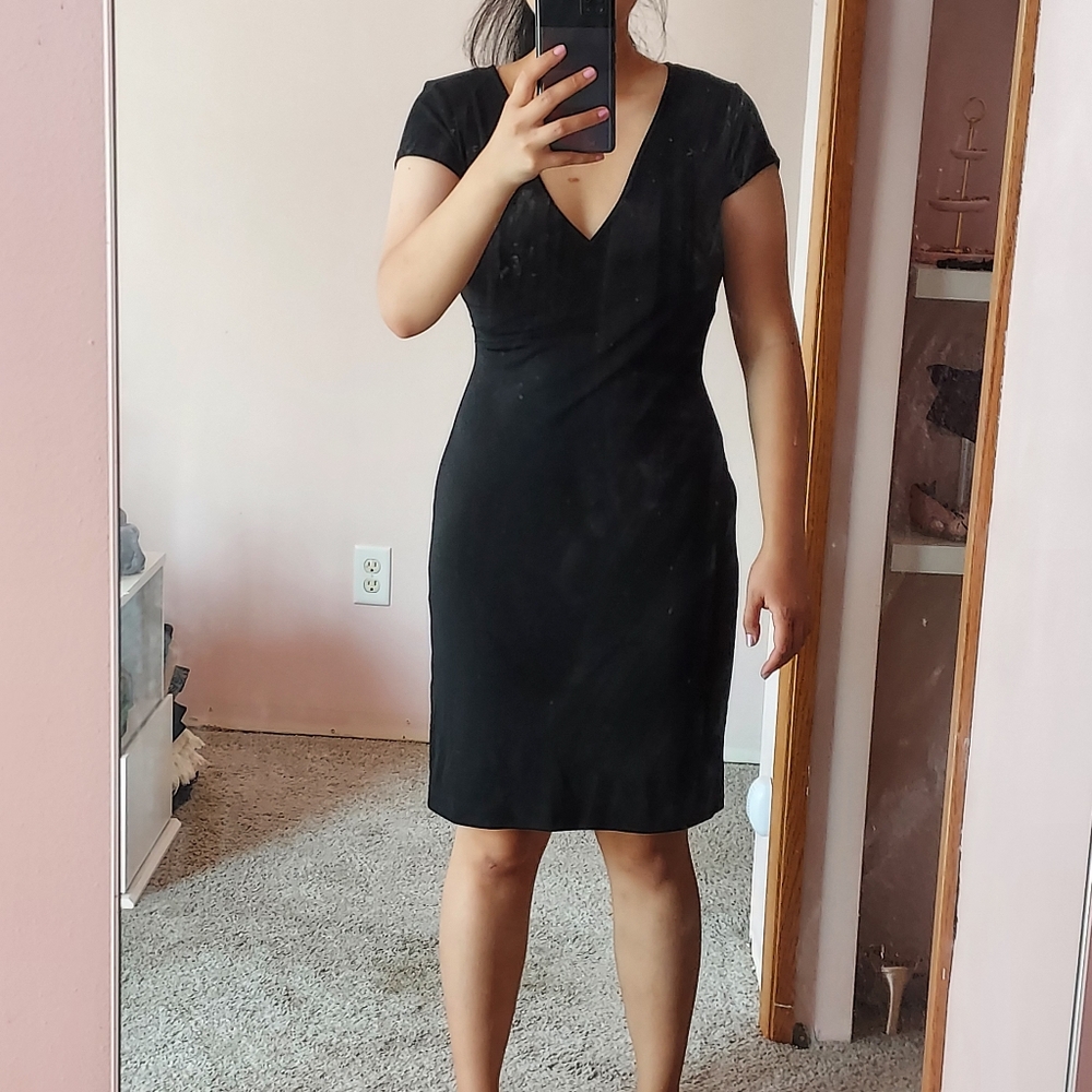 BCBG little black wrap front knee-length dress xs